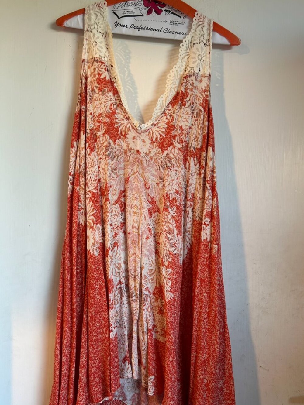 Free People Orange Flowy Dress size small